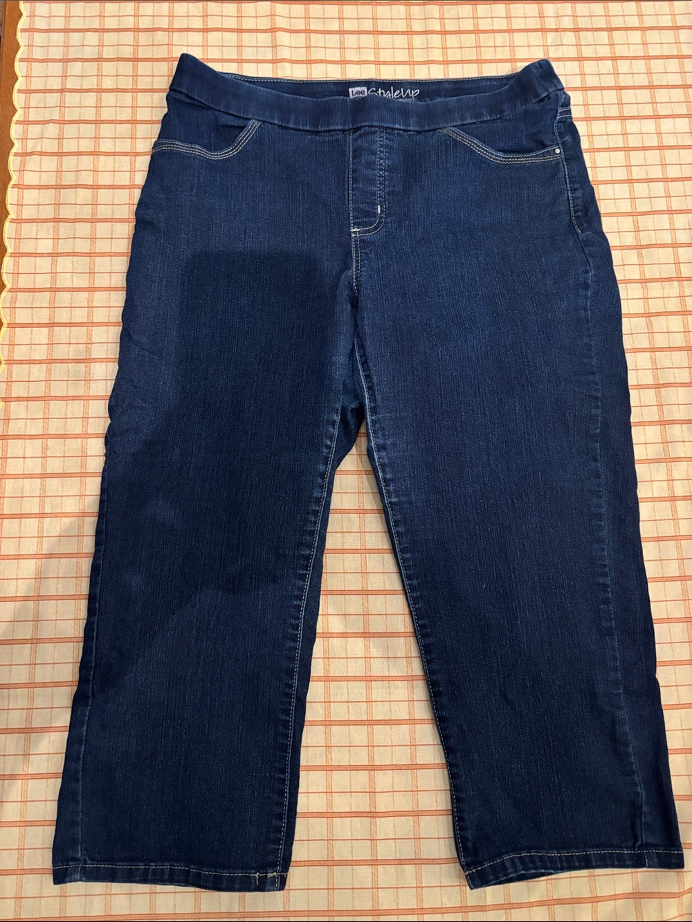 Lee Dark Blue Cropped Pull-On Jeans